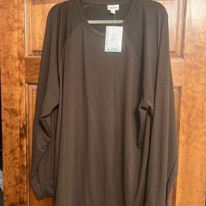 LuLaRoe Brown Long Sleeve Tee Effortless Style